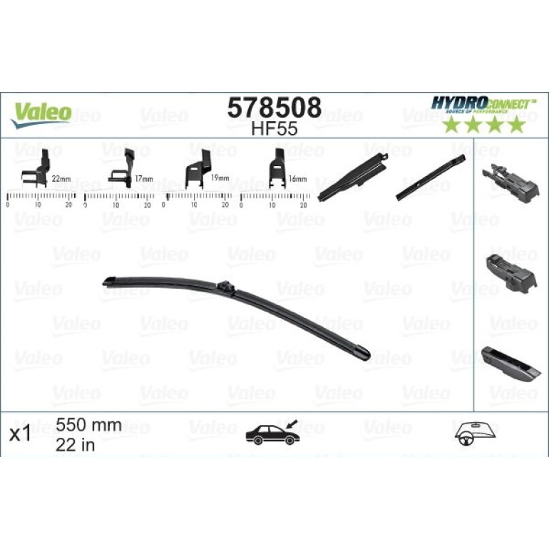 VALEO HydroConnect Front LHD 55cm 578508 VALEO HydroConnect Front LHD 55cm 578508