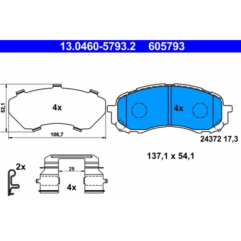 Bremsbelagsatz, Scheibenbremse 13.0460-5793.2 Bremsbelagsatz, Scheibenbremse 13.0460-5793.2