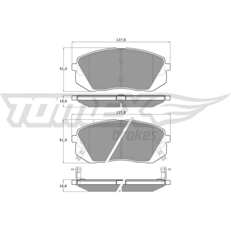 TOMEX brakes Bremsbelagsatz, Scheibenbremse TX 16-44 TOMEX brakes Bremsbelagsatz, Scheibenbremse TX 16-44