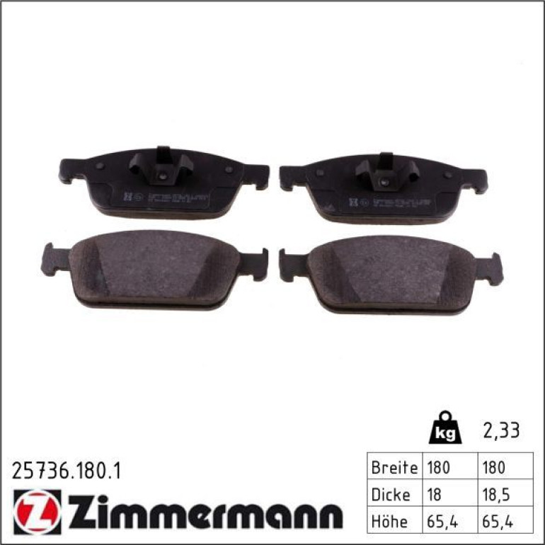 ZIMMERMANN Bremsbeläge 25736.180.1 ZIMMERMANN Bremsbeläge 25736.180.1