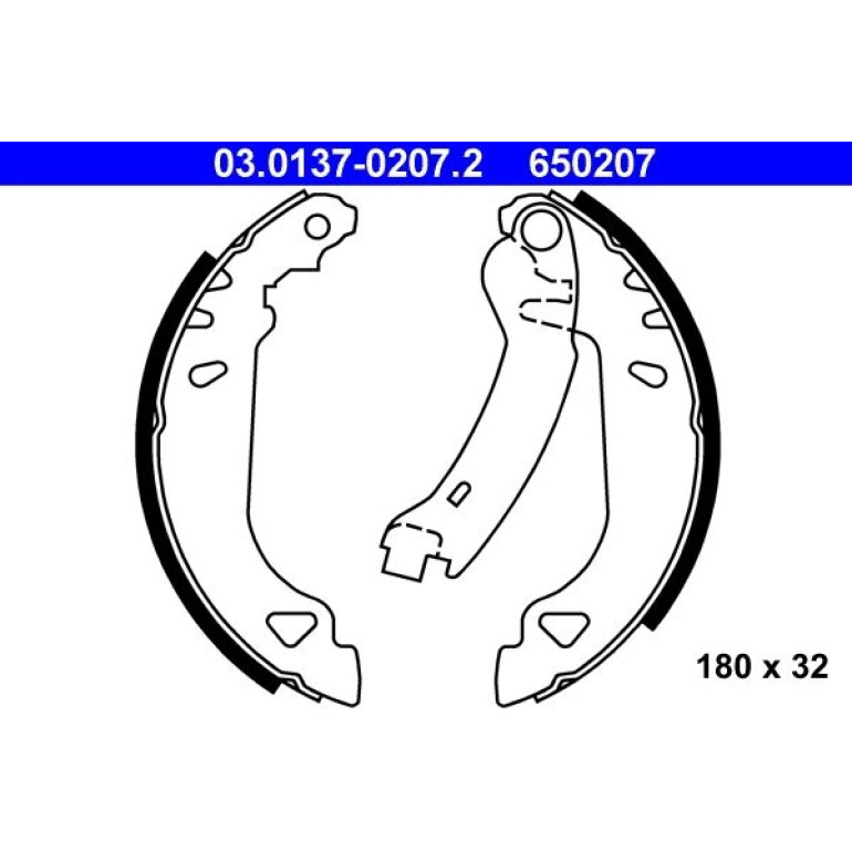 ATE Bremsbacken 03.0137-0207.2 ATE Bremsbacken 03.0137-0207.2