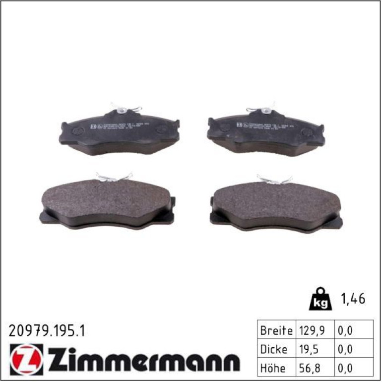 ZIMMERMANN Bremsbeläge 20979.195.1 ZIMMERMANN Bremsbeläge 20979.195.1