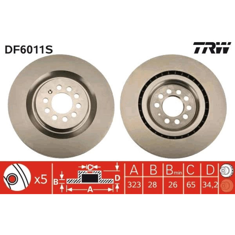 20 481 001 Bremsscheibe VA DF6011S 20 481 001 Bremsscheibe VA DF6011S