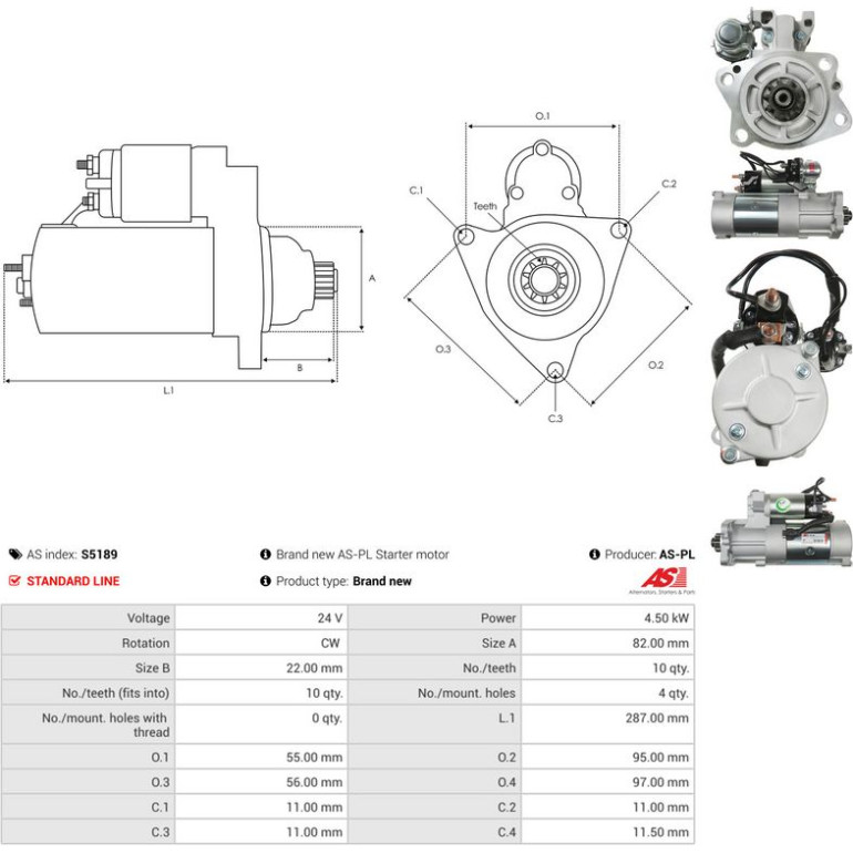 AS-PL Anlasser S5189 AS-PL Anlasser S5189