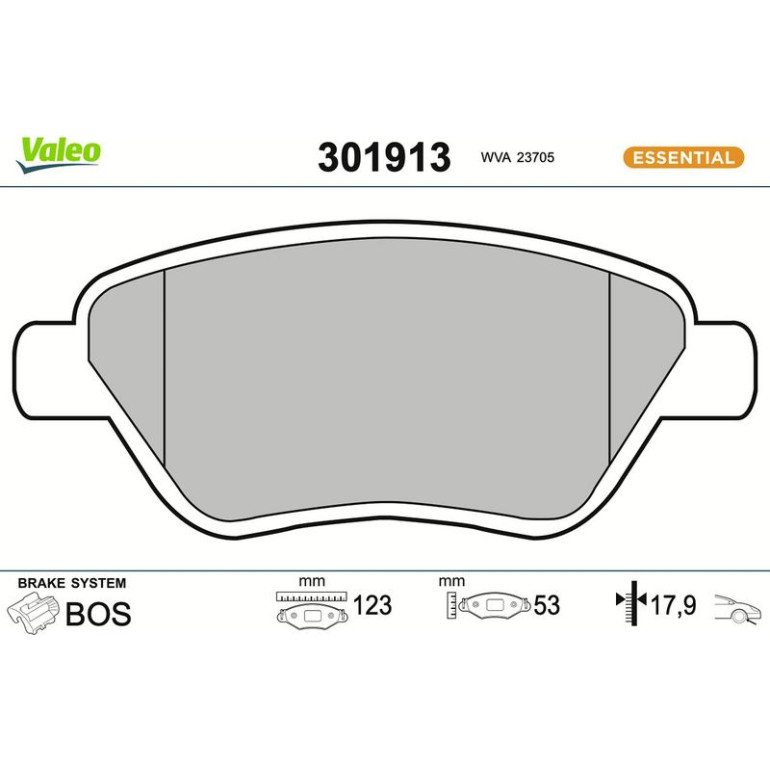 VALEO Bremsbeläge 301913 VALEO Bremsbeläge 301913