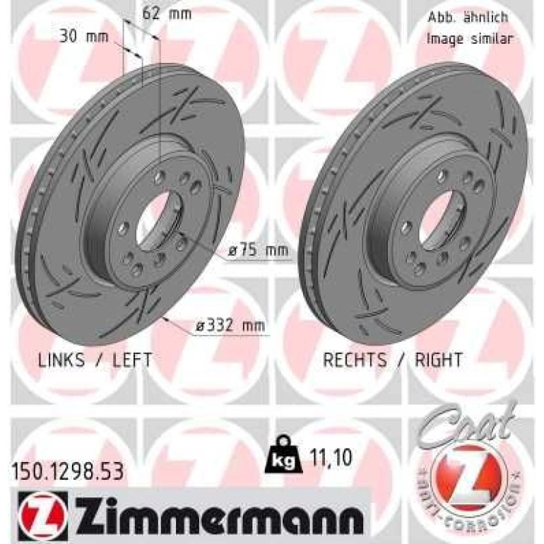 ZIMMERMANN Bremsscheibe 150.1298.53 ZIMMERMANN Bremsscheibe 150.1298.53