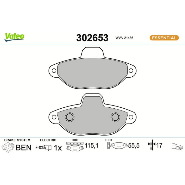 VALEO Bremsbeläge 302653 VALEO Bremsbeläge 302653