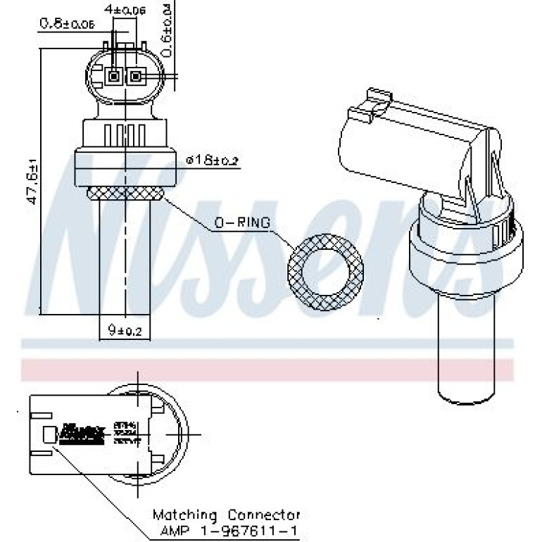 NISSENS Sensor, Kühlmitteltemperatur 207046