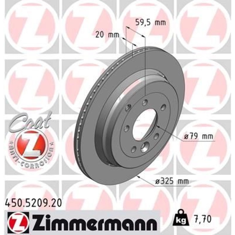 ZIMMERMANN Bremsscheibe 450.5209.20 ZIMMERMANN Bremsscheibe 450.5209.20