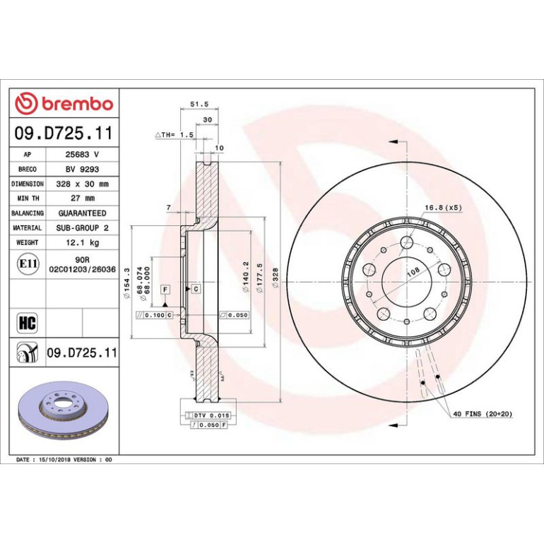 Bremsscheibe VA 09.D725.11