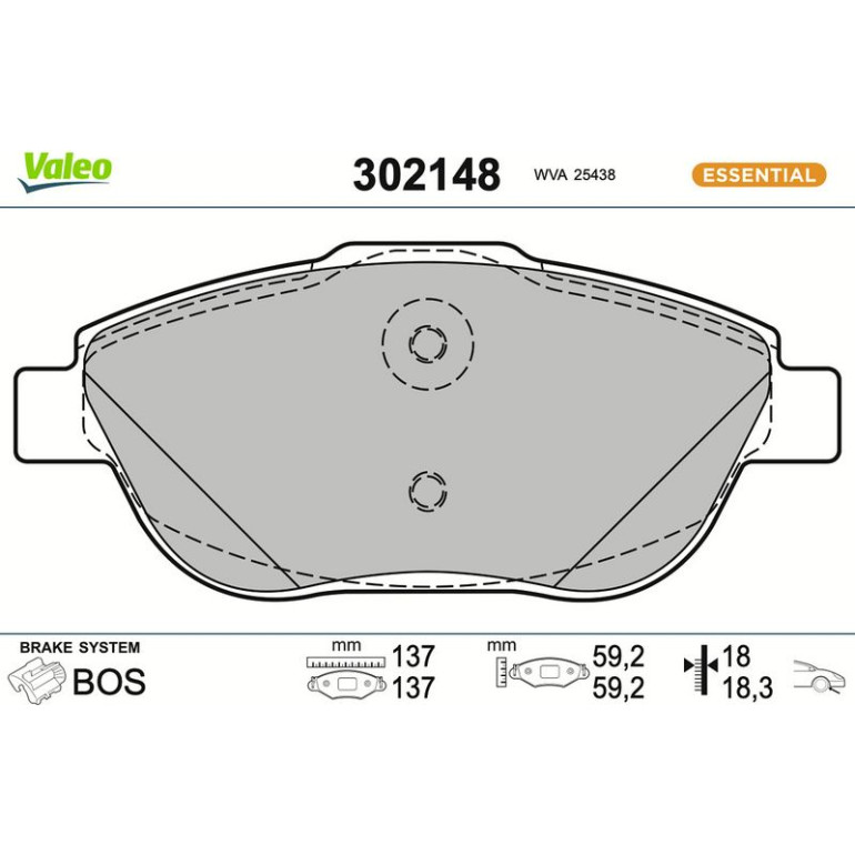 VALEO Bremsbeläge 302148 VALEO Bremsbeläge 302148