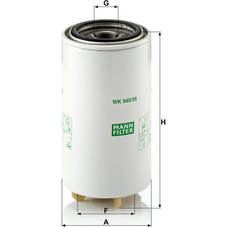 Mann & Hummel Kraftstofffilter LKW WK 940/36 x Mann & Hummel Kraftstofffilter LKW WK 940/36 x
