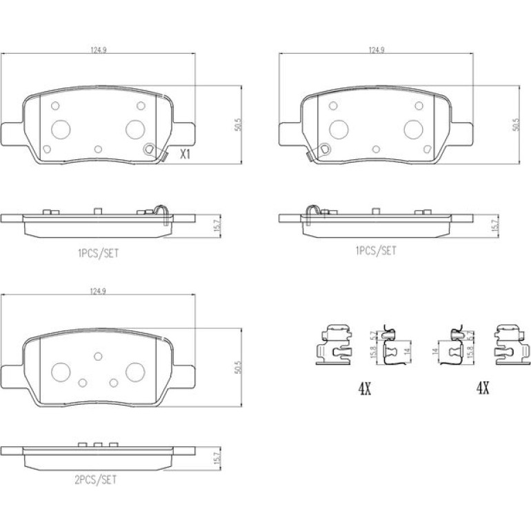 BREMBO Bremsbelagsatz, Scheibenbremse P 30 141