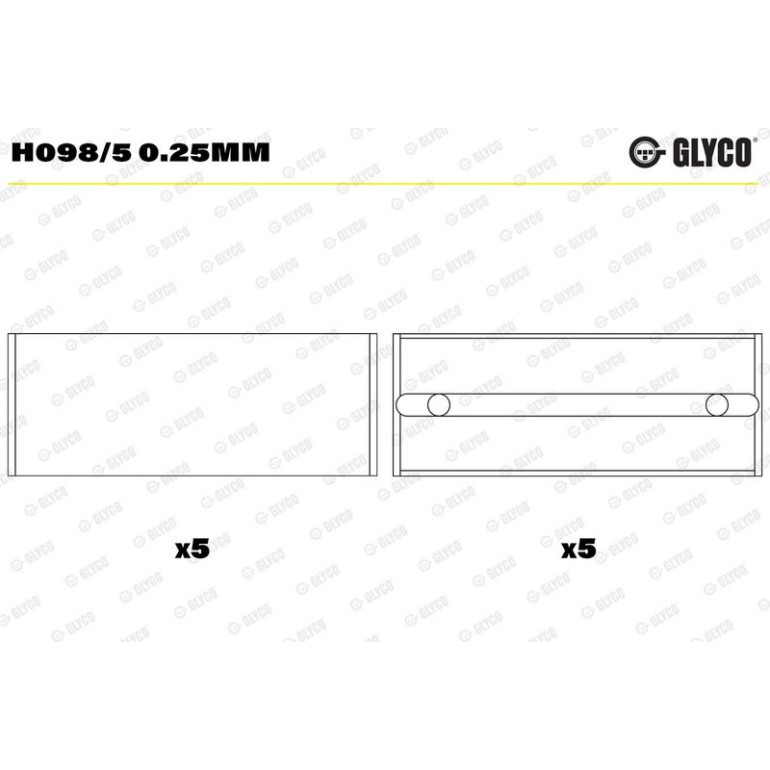 GLYCO Kurbelwellenlager H098/5 0.25mm GLYCO Kurbelwellenlager H098/5 0.25mm