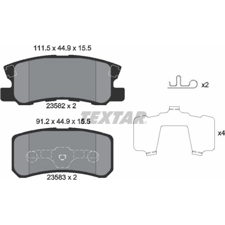 Bremsbelagsatz Mitsubishi T. Pajero 99-/07-/Outlander 06-/Asx 10-/Jeep/4008/Grandis 2358202 Bremsbelagsatz Mitsubishi T. Pajero 99-/07-/Outlander 06-/Asx 10-/Jeep/4008/Grandis 2358202