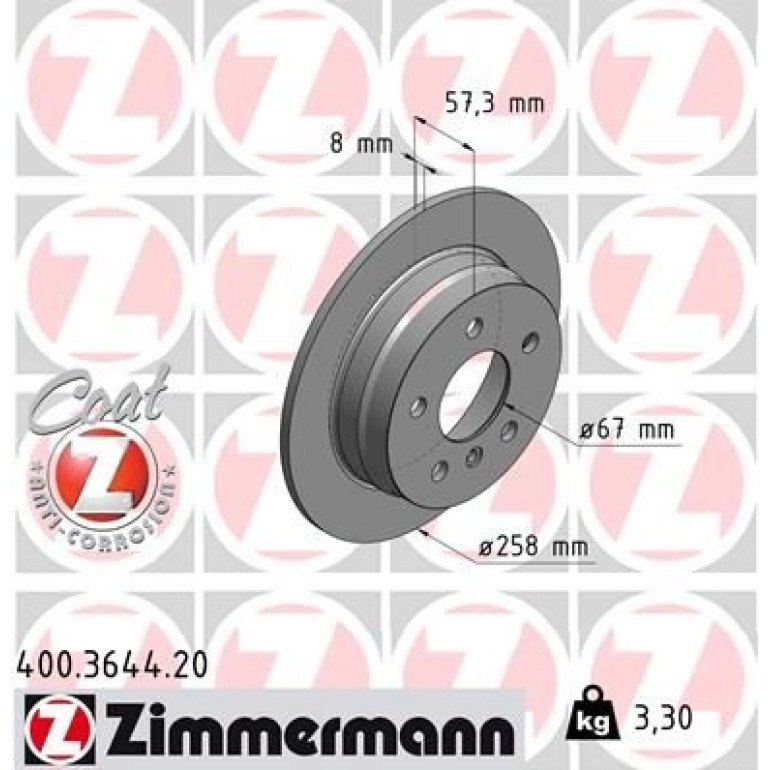 ZIMMERMANN Bremsscheibe 400.3644.20 ZIMMERMANN Bremsscheibe 400.3644.20