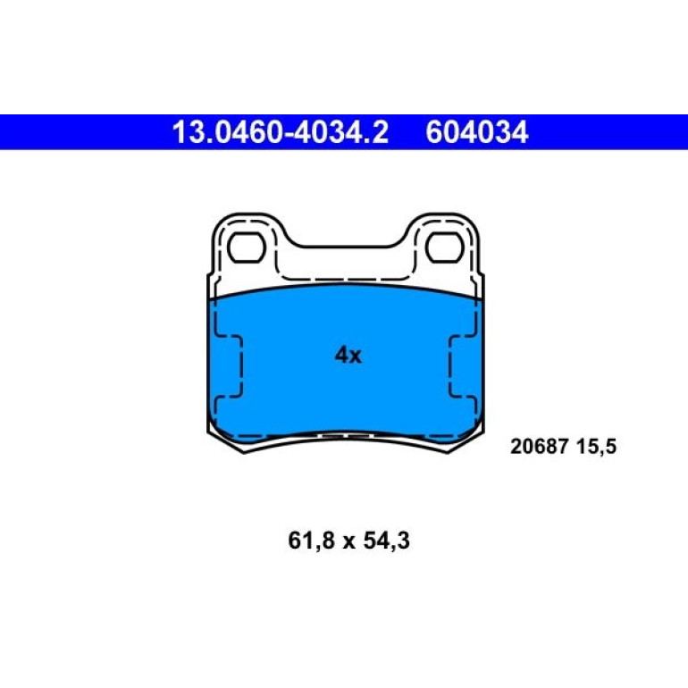 Bremsbelagsatz Db T. W124/W201/W202 84-00 13.0460-4034.2 Bremsbelagsatz Db T. W124/W201/W202 84-00 13.0460-4034.2