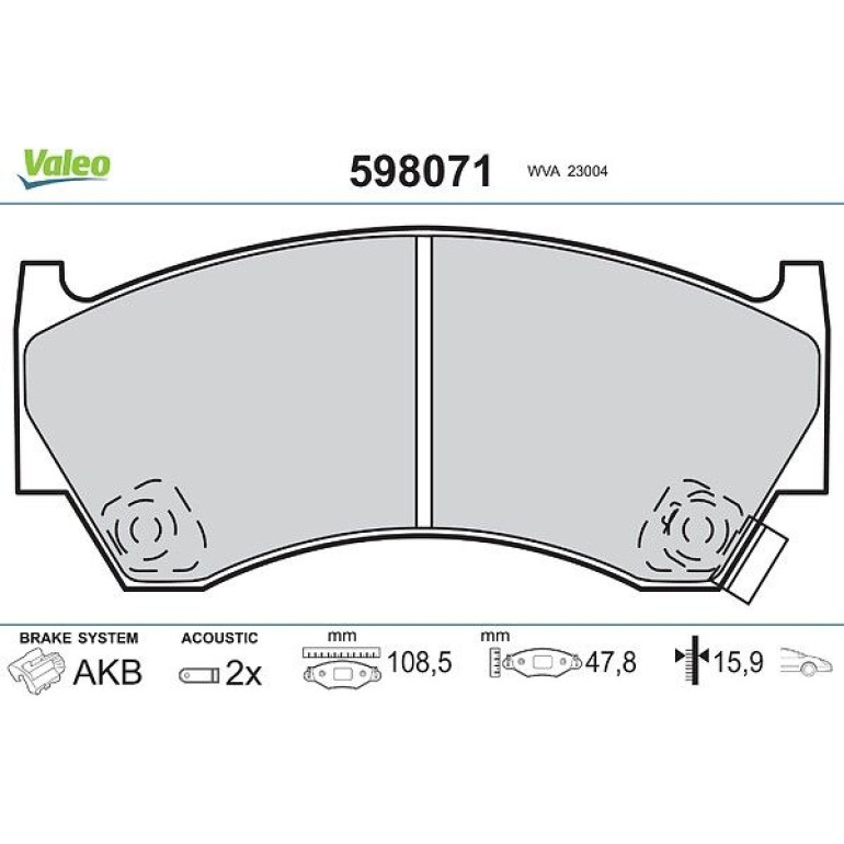 VALEO Bremsbeläge 598071 VALEO Bremsbeläge 598071