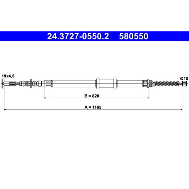 ATE Handbremsseil Seilzug Festellbremse 24.3727-0550.2 ATE Handbremsseil Seilzug Festellbremse 24.3727-0550.2