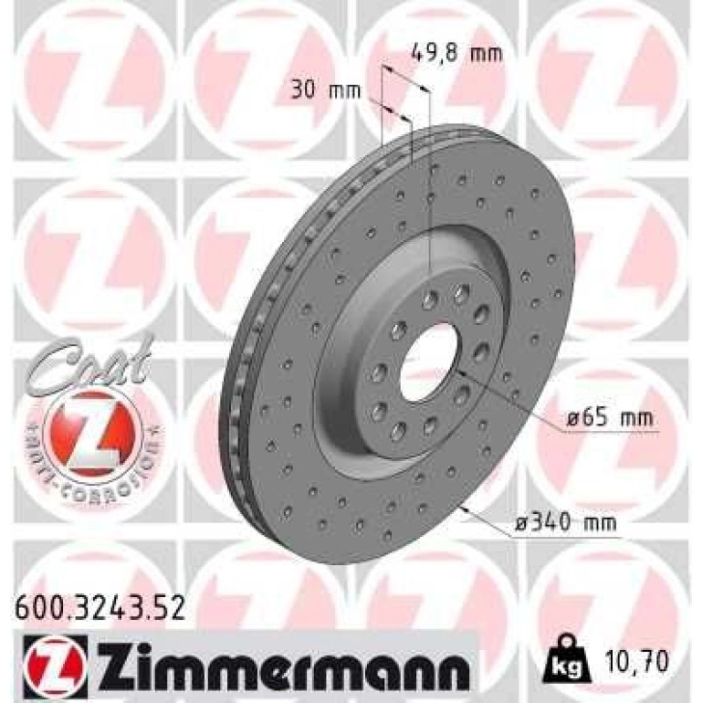 17 481 053 Sport Bremsscheibe VA Sport 600.3243.52 17 481 053 Sport Bremsscheibe VA Sport 600.3243.52