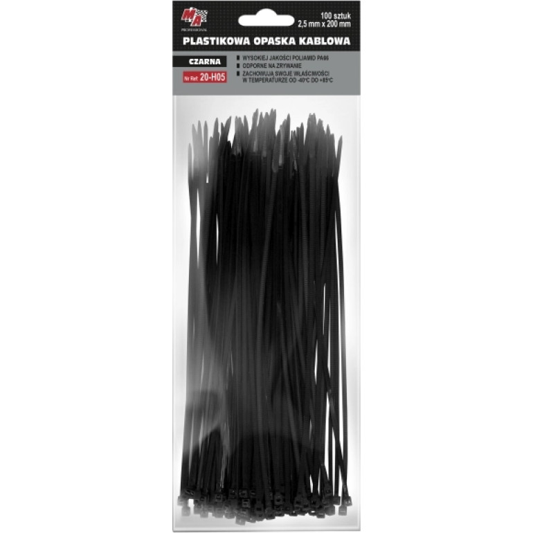 MOJE AUTO AMT20-H05 Kabelbinder 2,5 x 200 (1 Pack 100 Stück) Schwarz MOJE AUTO AMT20-H05 Kabelbinder 2,5 x 200 (1 Pack 100 Stück) Schwarz