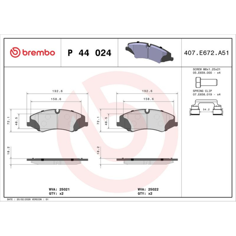 BREMBO Bremsklötze VA P 44 024 BREMBO Bremsklötze VA P 44 024