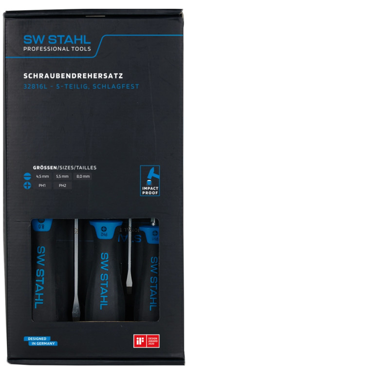 SW-Stahl Schraubendrehersatz, Schlitz+PH 32816L SW-Stahl Schraubendrehersatz, Schlitz+PH 32816L