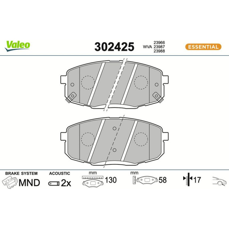VALEO Bremsbeläge 302425 VALEO Bremsbeläge 302425