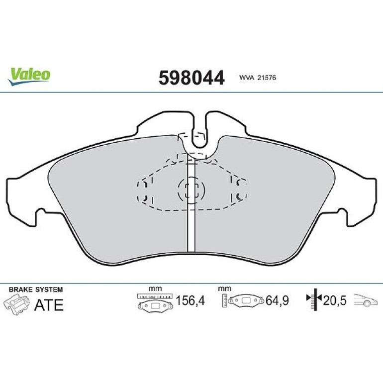 VALEO Bremsbeläge 598044