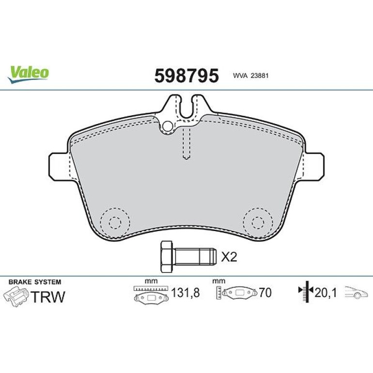 VALEO Bremsbeläge 598795 VALEO Bremsbeläge 598795