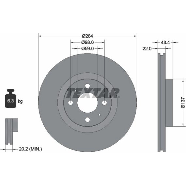 Bremsscheibe Fiat P. Stilo/Doblo 05-/Bravo 06-/Marea/Lybra 284Mm 92053503 Bremsscheibe Fiat P. Stilo/Doblo 05-/Bravo 06-/Marea/Lybra 284Mm 92053503