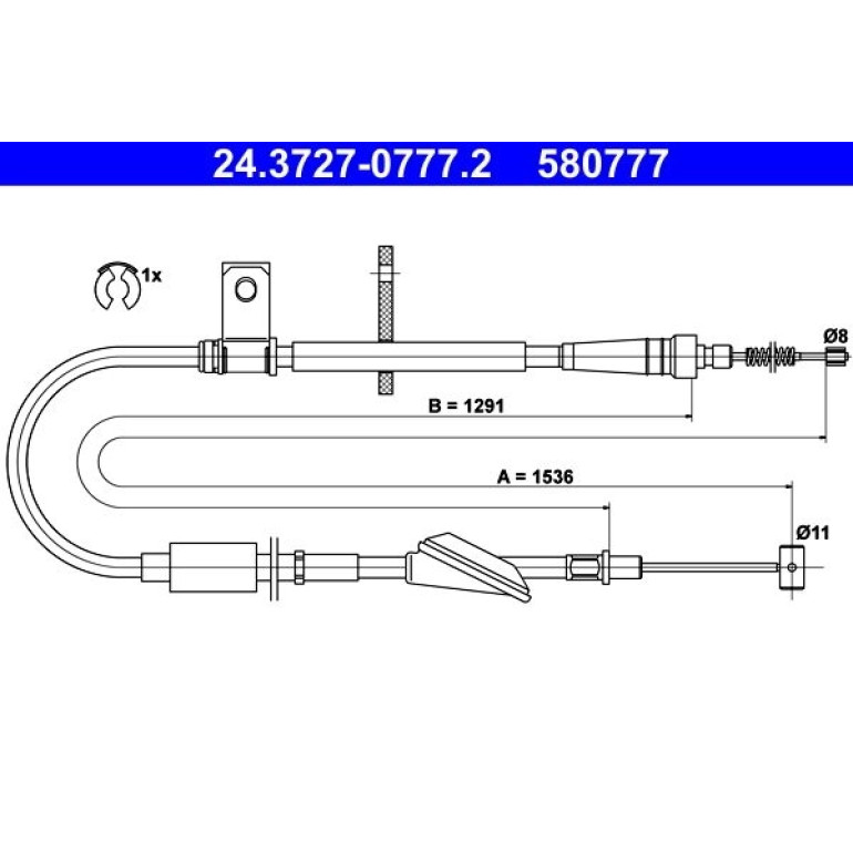 ATE Handbremsseil Seilzug Festellbremse 24.3727-0777.2 ATE Handbremsseil Seilzug Festellbremse 24.3727-0777.2