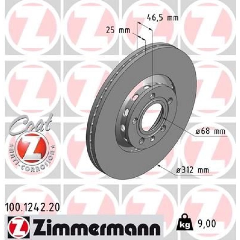 ZIMMERMANN Bremsscheibe 100.1242.20