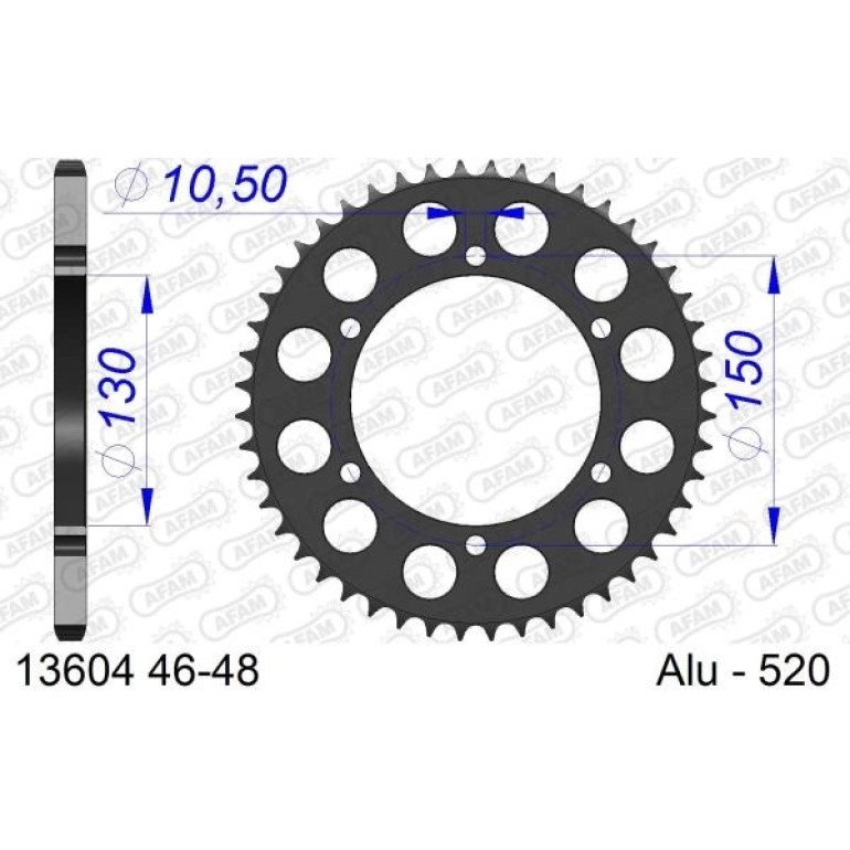 AFAM Kettenrad ALU 46 Zähne 13604-46 AFAM Kettenrad ALU 46 Zähne 13604-46
