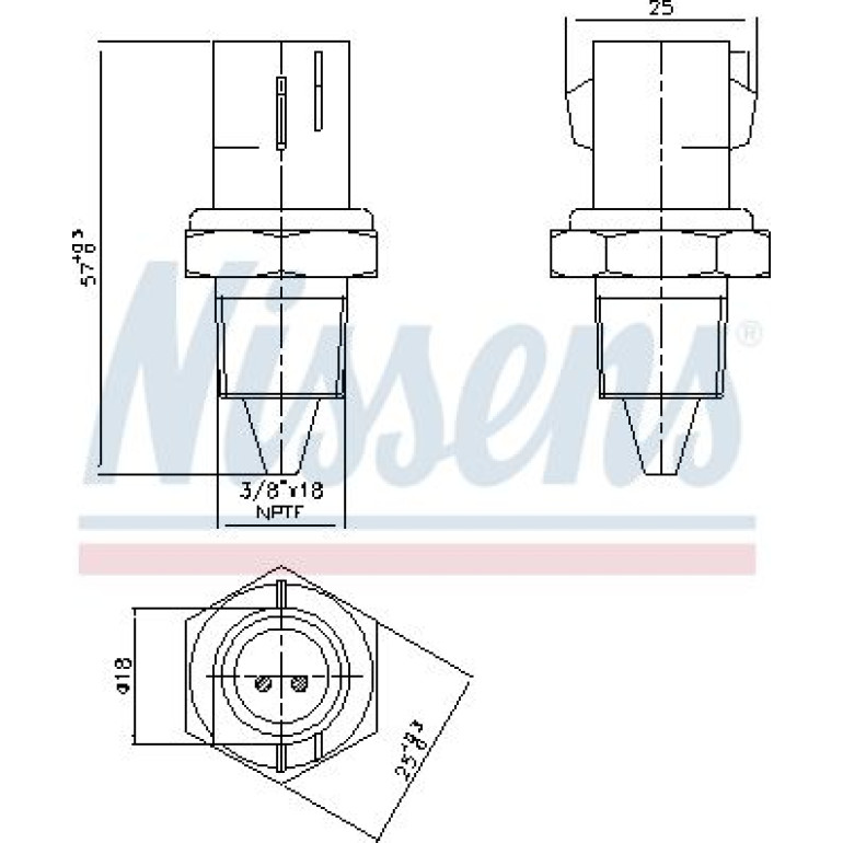NISSENS Sensor, Kühlmitteltemperatur 207012 NISSENS Sensor, Kühlmitteltemperatur 207012