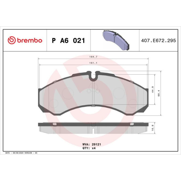 BREMBO Bremsklötze VA P A6 021 BREMBO Bremsklötze VA P A6 021