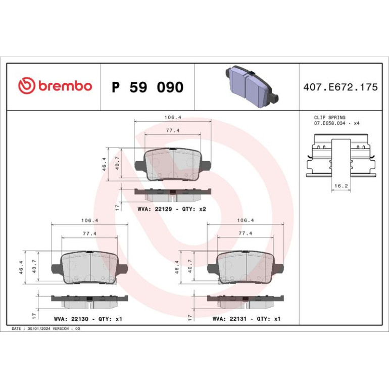 BREMBO Bremsklötze HA P 59 090 BREMBO Bremsklötze HA P 59 090