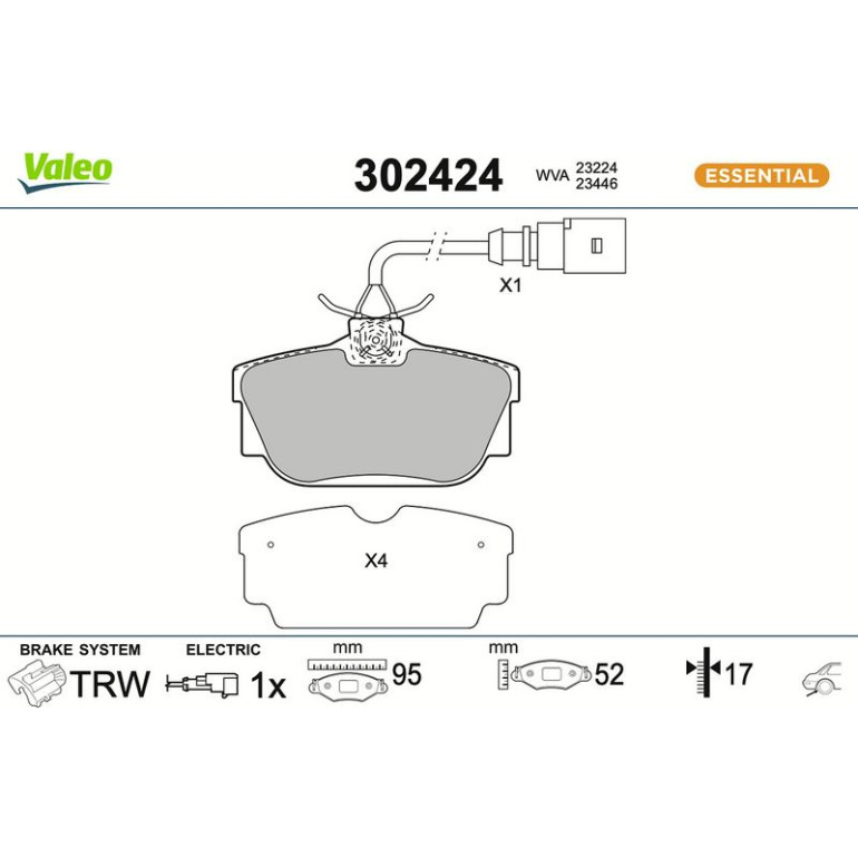 VALEO Bremsbeläge 302424 VALEO Bremsbeläge 302424