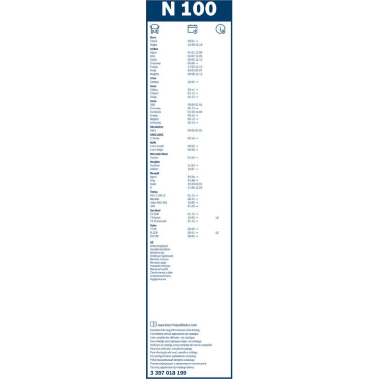 Bosch Wischerblatt N100 3397018199 Bosch Wischerblatt N100 3397018199