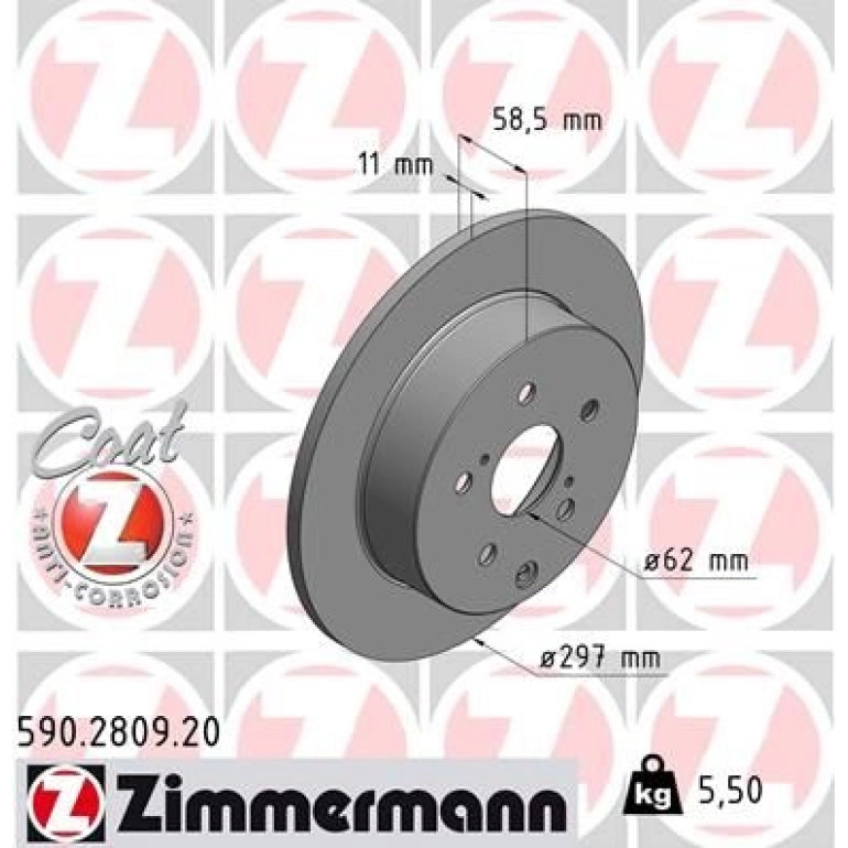 ZIMMERMANN Bremsscheibe 590.2809.20
