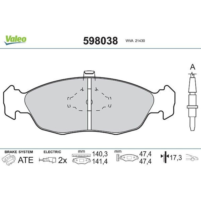 VALEO Bremsbeläge 598038 VALEO Bremsbeläge 598038