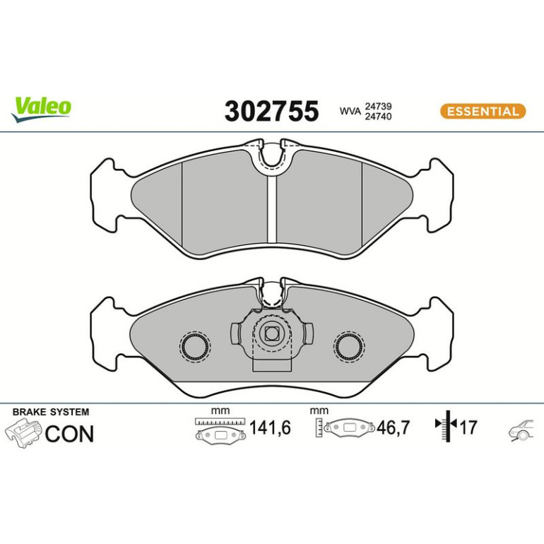 VALEO Bremsbeläge 302755 VALEO Bremsbeläge 302755