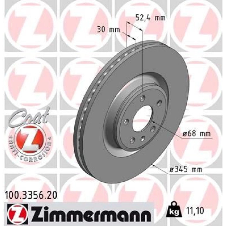 ZIMMERMANN Bremsscheibe 100.3356.20 ZIMMERMANN Bremsscheibe 100.3356.20