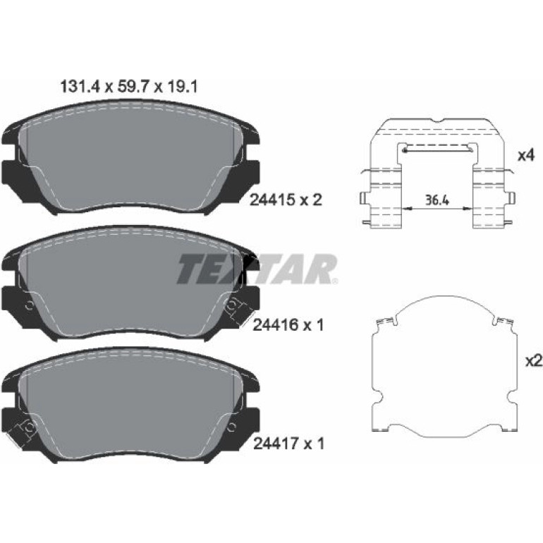 Bremsbelagsatz Opel P. Insignia 08- 1.6-2.0/Cdti 2441501 Bremsbelagsatz Opel P. Insignia 08- 1.6-2.0/Cdti 2441501