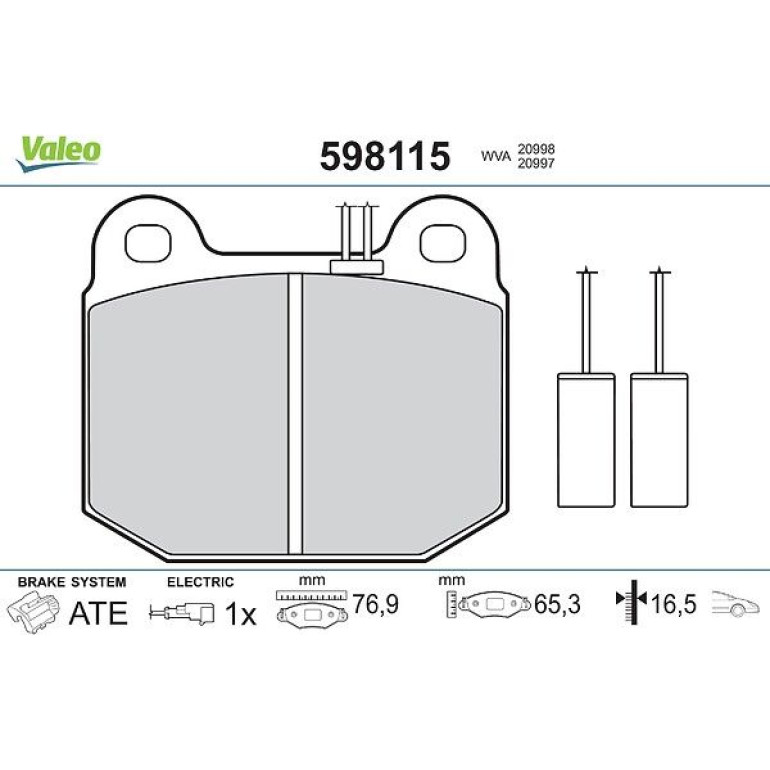 VALEO Bremsbeläge 598115 VALEO Bremsbeläge 598115