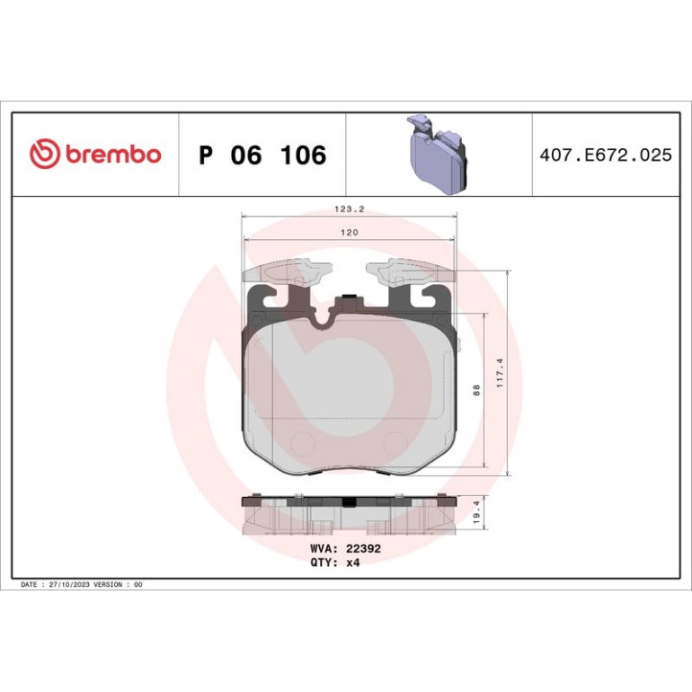 BREMBO Bremsklötze VA P 06 106 BREMBO Bremsklötze VA P 06 106