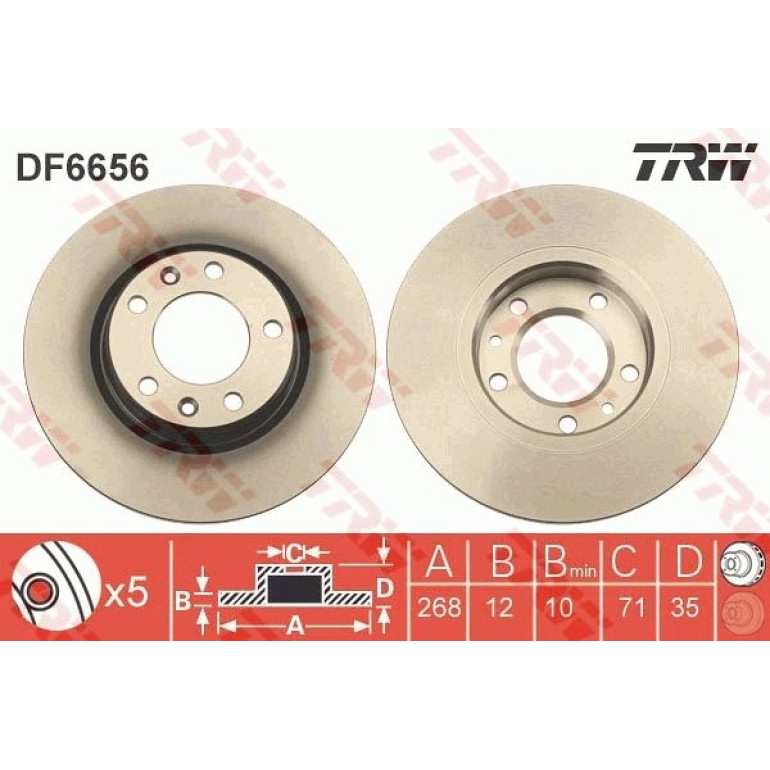 70 482 030 Bremsscheibe HA DF6656 70 482 030 Bremsscheibe HA DF6656