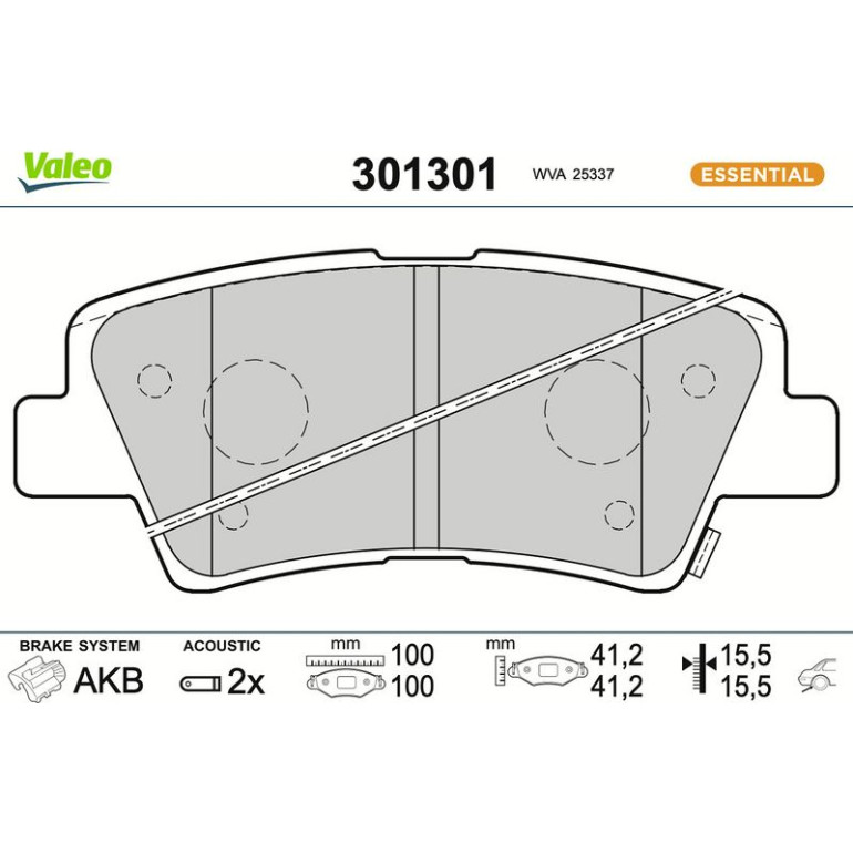 VALEO Bremsbeläge 301301 VALEO Bremsbeläge 301301