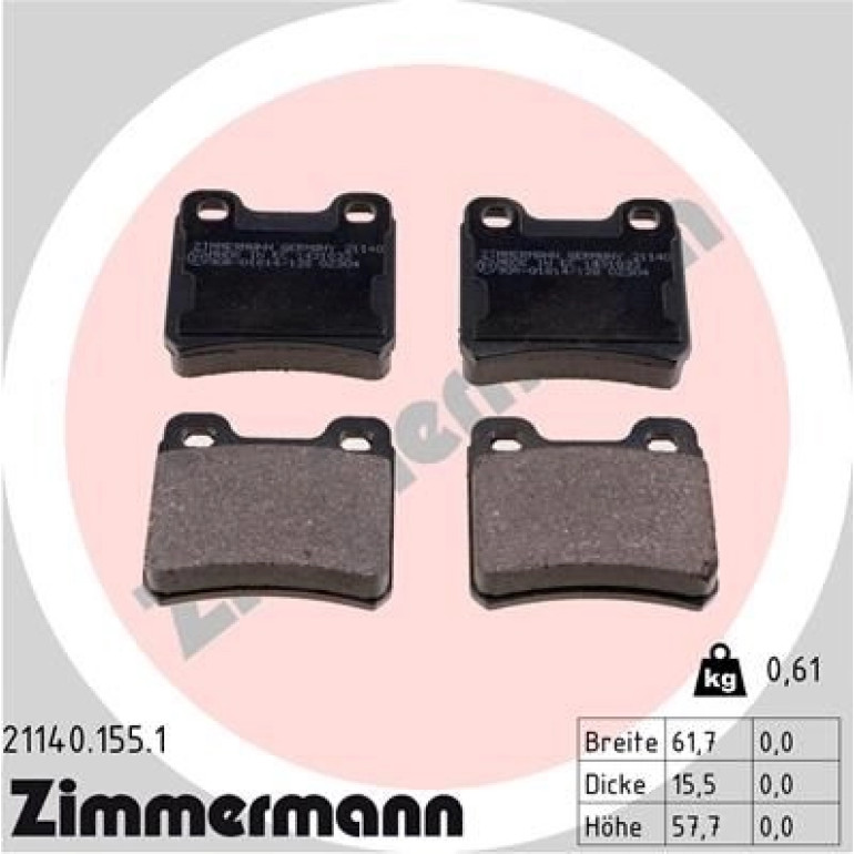 ZIMMERMANN Bremsbeläge 21140.155.1 ZIMMERMANN Bremsbeläge 21140.155.1
