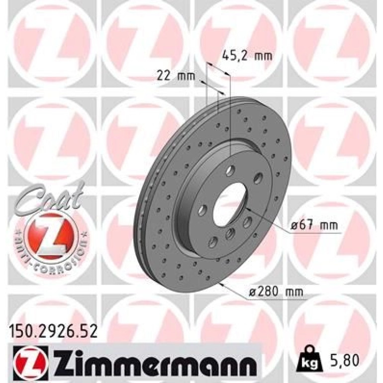 Bremsscheibe VA Sport 150.2926.52 Bremsscheibe VA Sport 150.2926.52